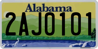 AL license plate 2AJ0101