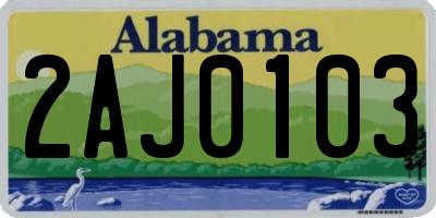 AL license plate 2AJ0103