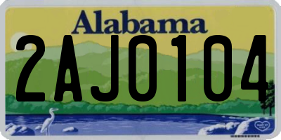 AL license plate 2AJ0104