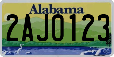 AL license plate 2AJ0123