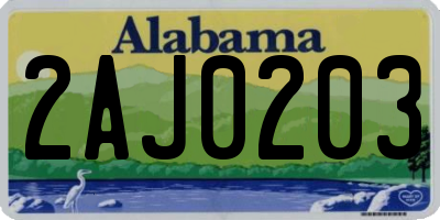 AL license plate 2AJ0203