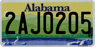 AL license plate 2AJ0205