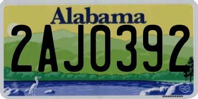 AL license plate 2AJ0392