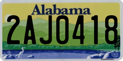 AL license plate 2AJ0418