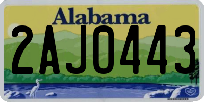 AL license plate 2AJ0443