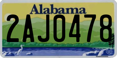AL license plate 2AJ0478