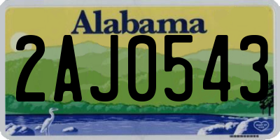 AL license plate 2AJ0543