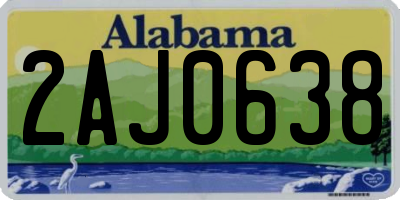AL license plate 2AJ0638