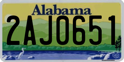 AL license plate 2AJ0651