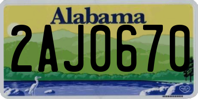 AL license plate 2AJ0670