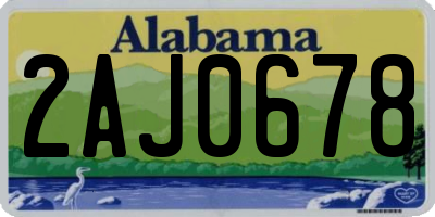AL license plate 2AJ0678