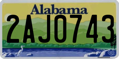 AL license plate 2AJ0743