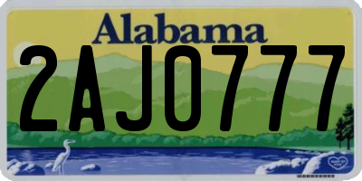 AL license plate 2AJ0777