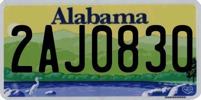 AL license plate 2AJ0830