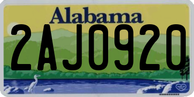AL license plate 2AJ0920