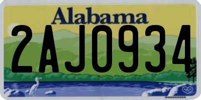 AL license plate 2AJ0934