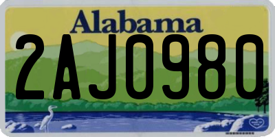 AL license plate 2AJ0980