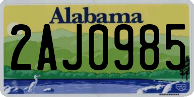AL license plate 2AJ0985
