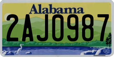 AL license plate 2AJ0987