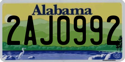 AL license plate 2AJ0992