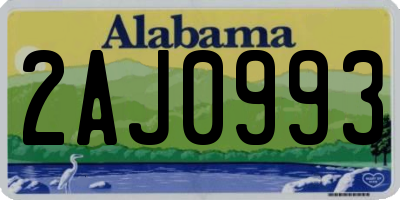 AL license plate 2AJ0993