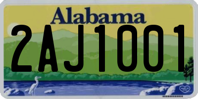AL license plate 2AJ1001