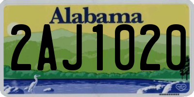 AL license plate 2AJ1020