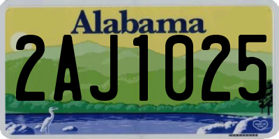 AL license plate 2AJ1025