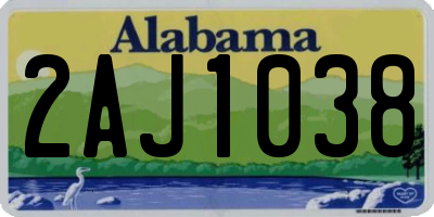 AL license plate 2AJ1038