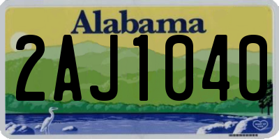 AL license plate 2AJ1040