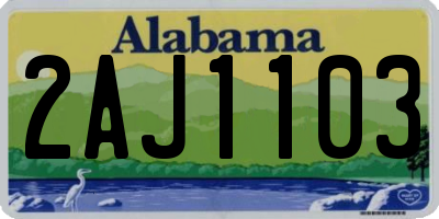 AL license plate 2AJ1103
