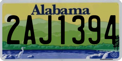 AL license plate 2AJ1394