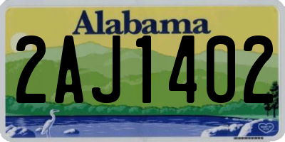 AL license plate 2AJ1402