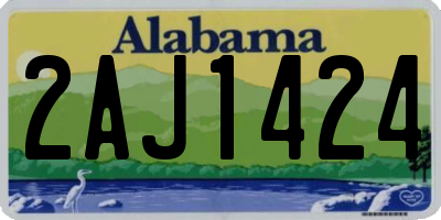 AL license plate 2AJ1424