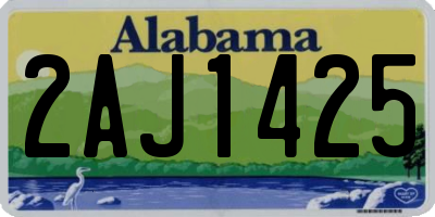 AL license plate 2AJ1425