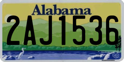 AL license plate 2AJ1536