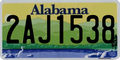 AL license plate 2AJ1538