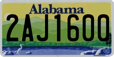AL license plate 2AJ1600