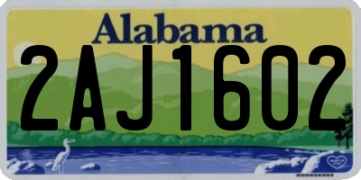 AL license plate 2AJ1602