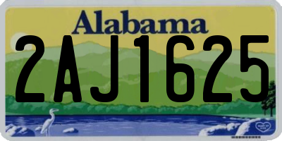 AL license plate 2AJ1625