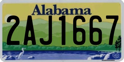 AL license plate 2AJ1667
