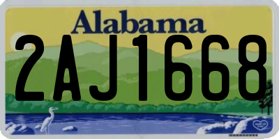 AL license plate 2AJ1668