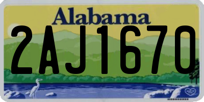 AL license plate 2AJ1670