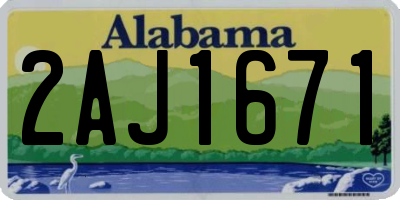 AL license plate 2AJ1671