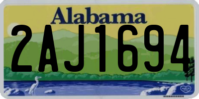 AL license plate 2AJ1694