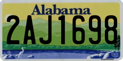 AL license plate 2AJ1698
