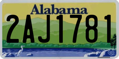 AL license plate 2AJ1781