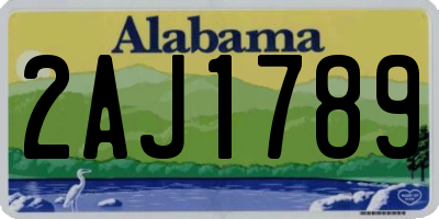 AL license plate 2AJ1789