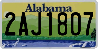 AL license plate 2AJ1807