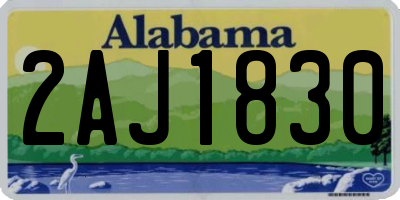 AL license plate 2AJ1830